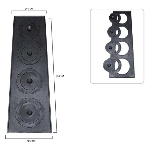 CHAPA P/ FOGÃO À LENHA 4 FUROS C/ TAMPA E REDUÇÃO (FERRO FUNDIDO)