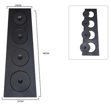CHAPA P/ FOGÃO À LENHA 4 FUROS C/ TAMPA (FERRO FUNDIDO)
